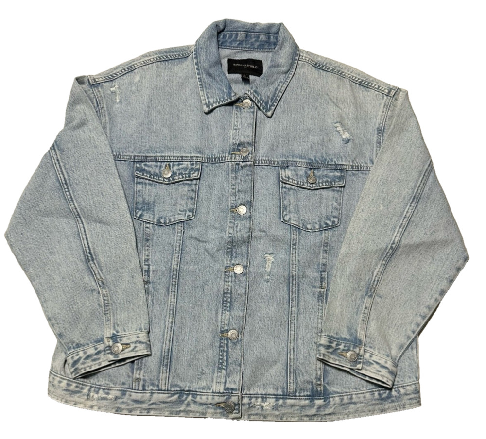 Banana Republic Women's Denim Jacket Oversized Light Wash Size Large Vintage NWT